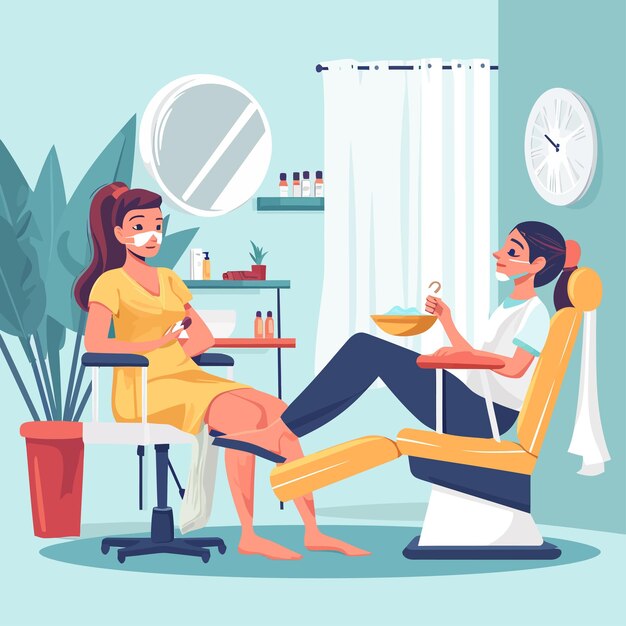 Vector beauty_salon_flat_color_vector_illustration