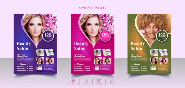 Beauty salon flyer template design