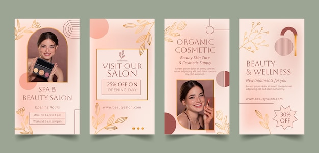 Vector beauty salon  instagram stories template