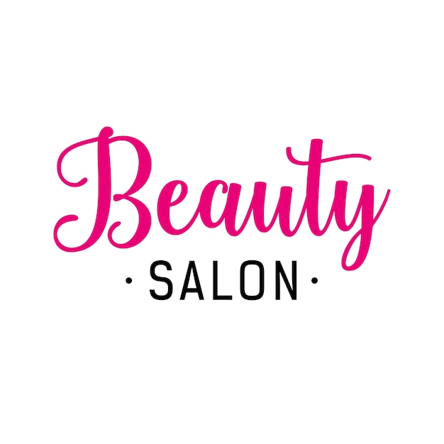 Beauty Salon Lettering in Pink and Black