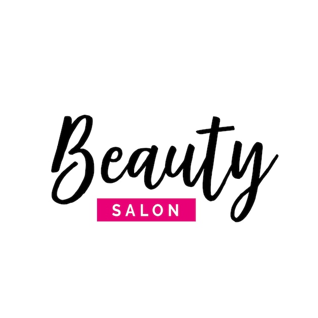 Beauty Salon Lettering with Pink Element