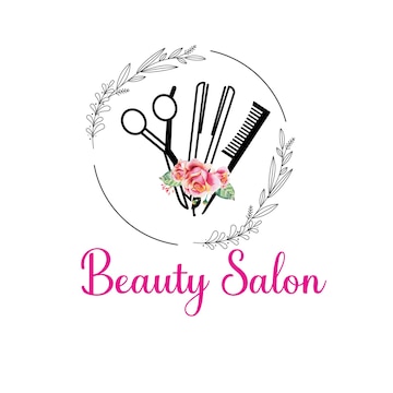 Premium Vector | Beauty salon logo hair stylist logo