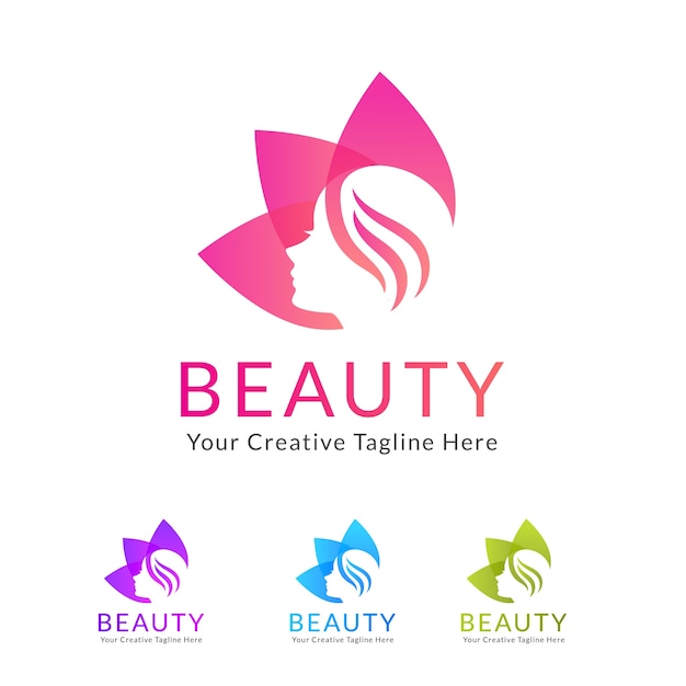 Vector beauty salon logo met flower