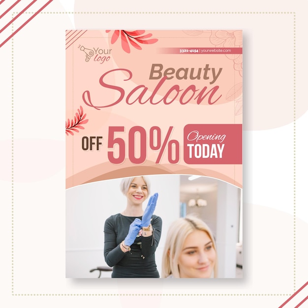 Beauty salon poster template