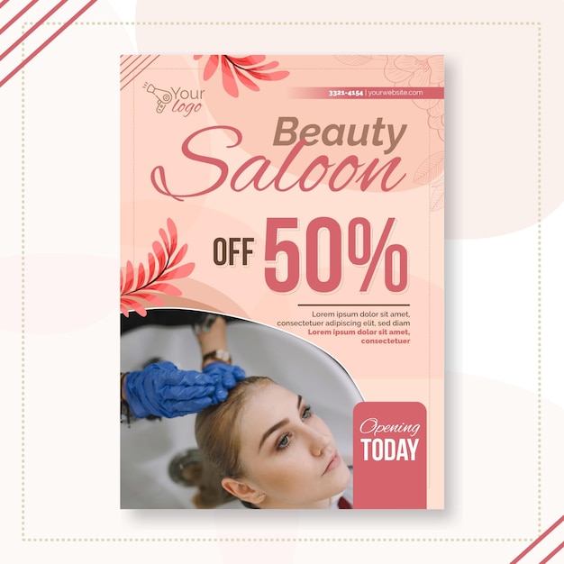 Beauty salon poster template