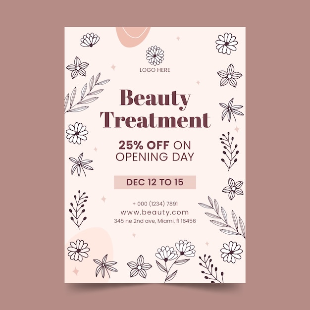 Vector beauty salon  poster template