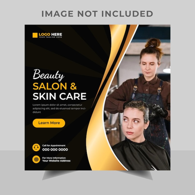 Beauty Salon and skin care social media post template