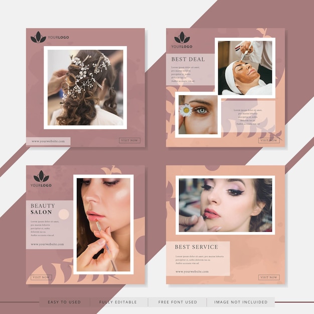 Vector beauty salon social media post template