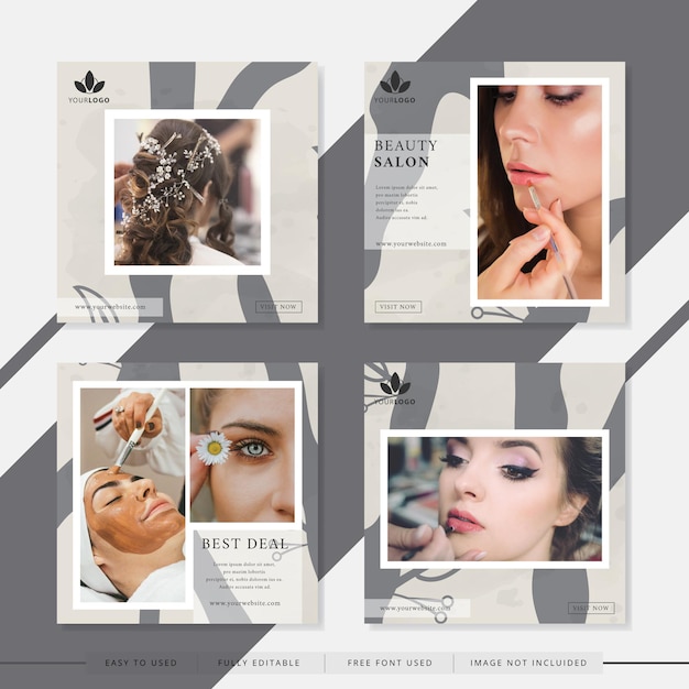 Beauty salon social media post template