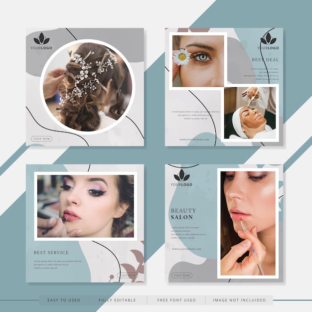 Beauty salon social media post template