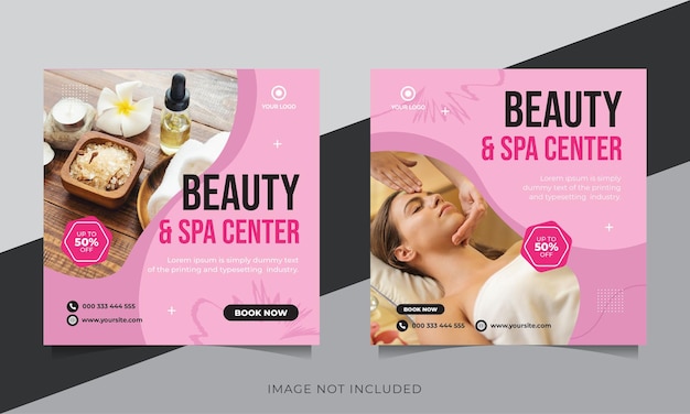 Vector beauty salon social media post template