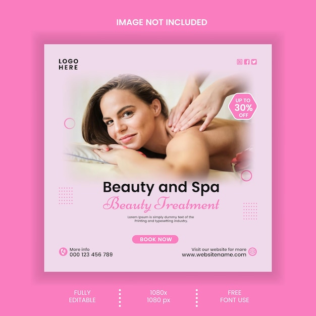 Beauty salon social media post template