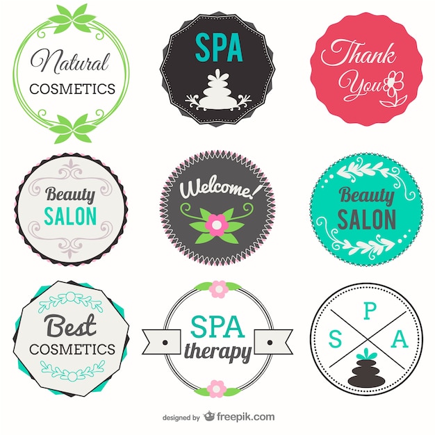 Vector beauty salon and spa badges