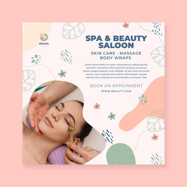 Vector beauty salon squared flyer template