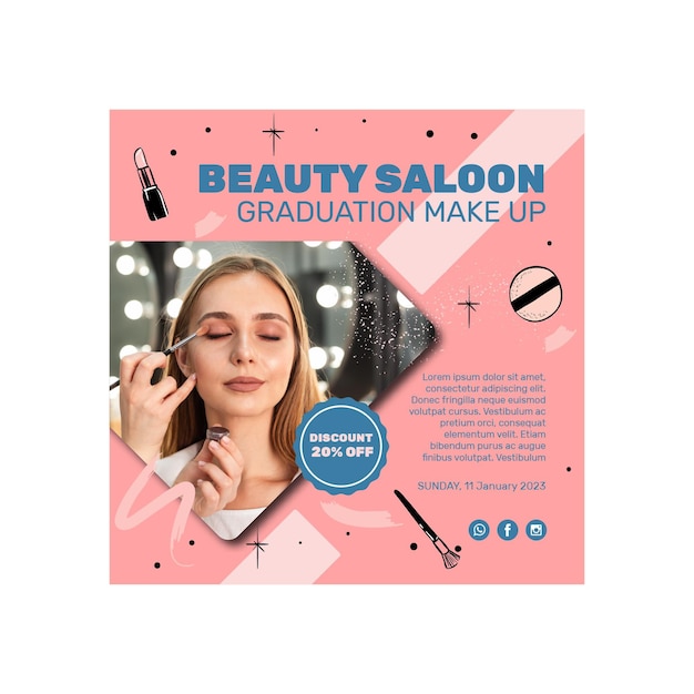 Beauty salon squared flyer