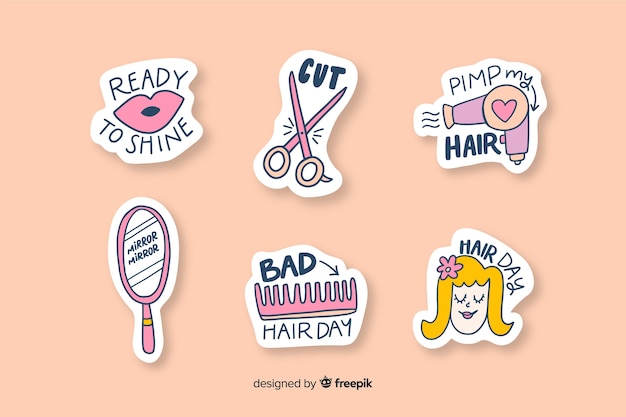 Beauty salon stickers to decorate photos