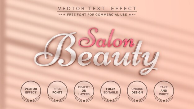 Beauty salon with shadow text effect