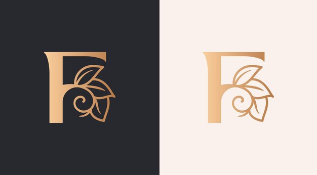 beauty salon woman  style logo F design