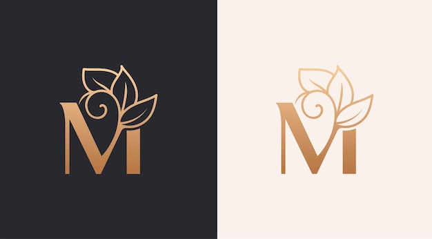 beauty salon woman  style logo M design