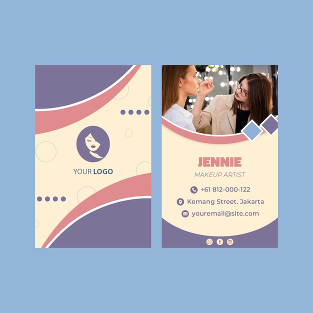 Vector beauty saloon double-sided business card