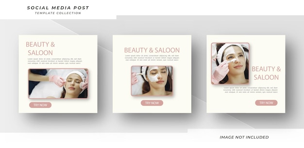 Vector beauty and saloon social media posts banner instagram post template design