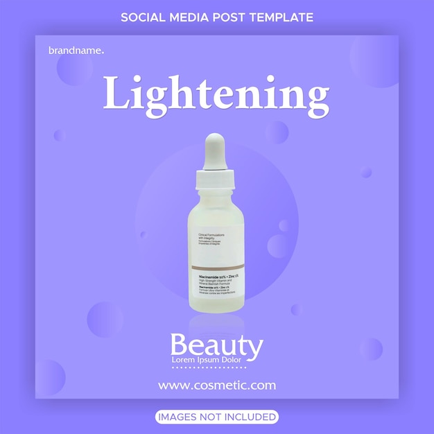 Vector beauty serum promotion social media post template