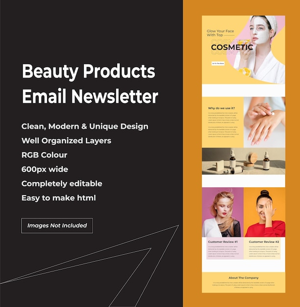 Beauty services promotional email marketing template