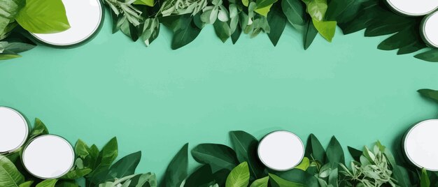 Vector beauty skincare cream in empty clean tube mockup on green leaves background organic cosmetic product