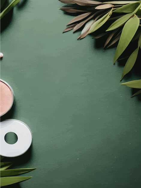 Вектор Крем для ухода за кожей в пустой чистой трубке макет на зеленых листьях фон органический косметический продукт