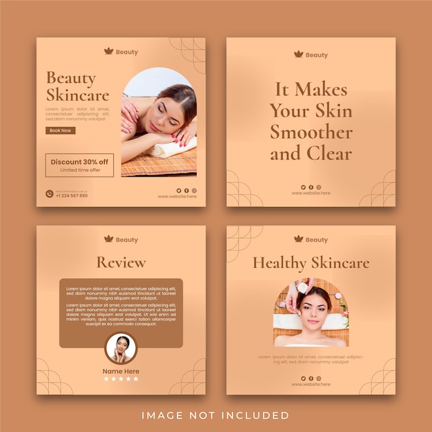 Vector beauty and skincare instagram post template