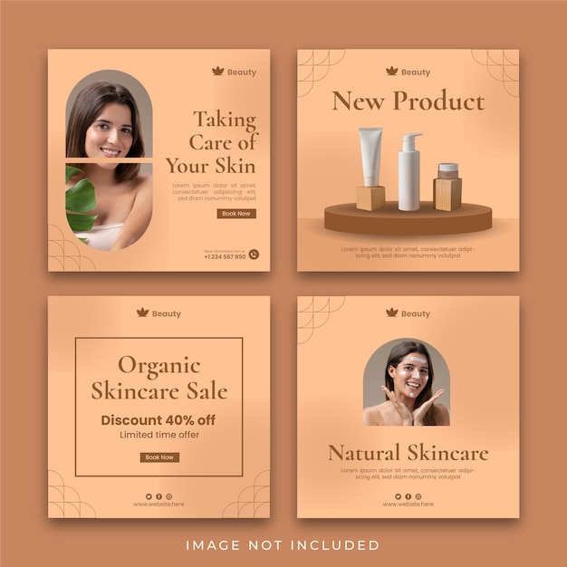 Vector beauty and skincare instagram post template