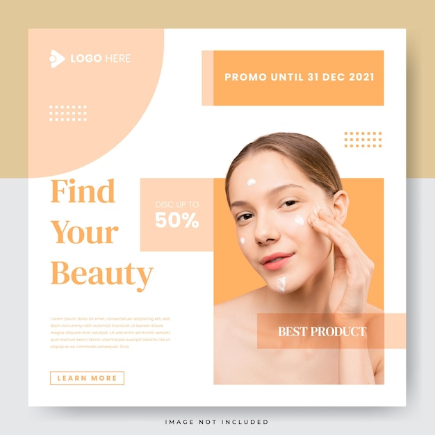 Vector beauty skincare social media template promotion