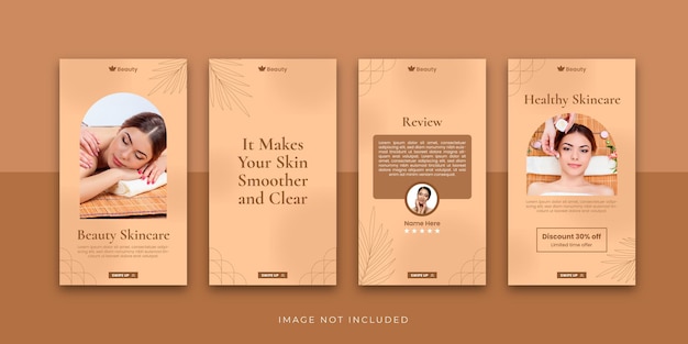 Vector beauty skincare stories instagram template