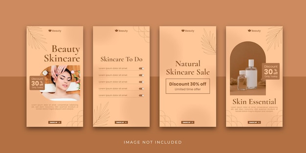 Vector beauty skincare stories instagram template