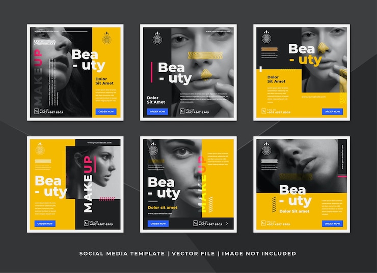 Vector beauty social media post template