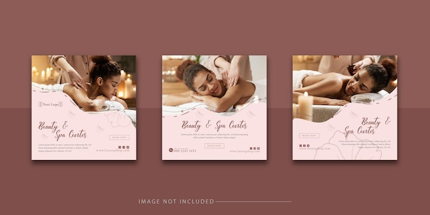 Beauty spa banner instagram post design template