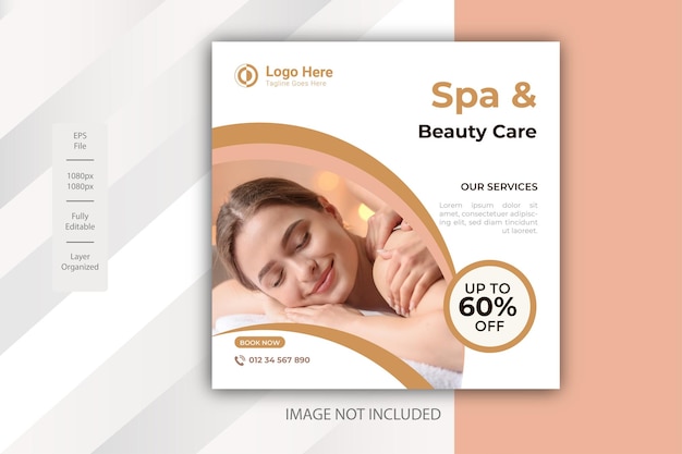 Beauty &amp; Spa banner social media post template design