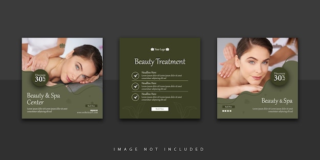 Vector beauty and spa center instagram post template