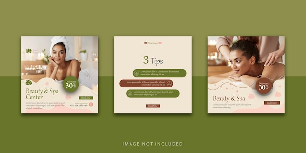 Beauty and spa center instagram post template