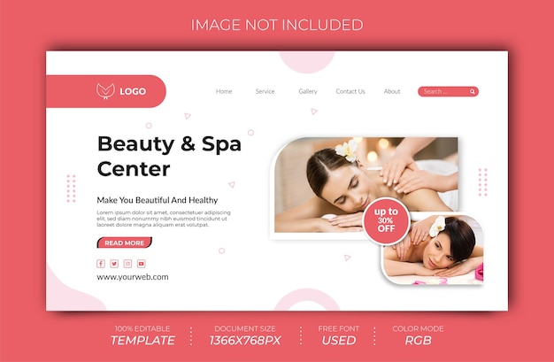 Beauty and spa center landing page design