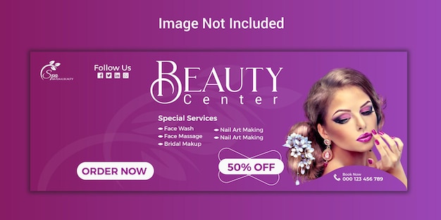 Vector beauty and spa center social media or facebook cover template design