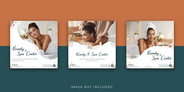 Vector beauty and spa center social media instagram post template