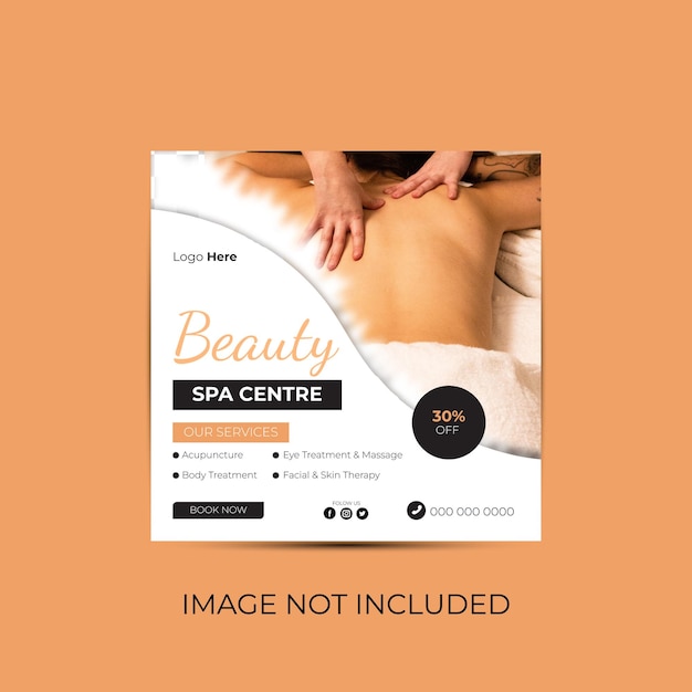 Vector beauty spa centre social media or instagram post template design