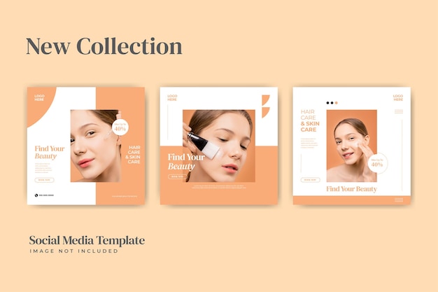 Beauty spa and cosmetics care concept for social media post template