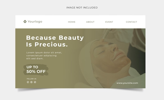 Vector beauty spa design of landing page.