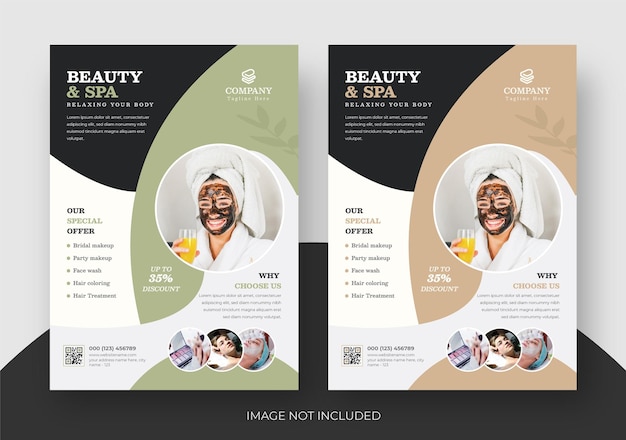 Vector beauty spa flyer design template, spa minimal flyer