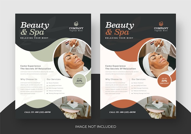 Vector beauty and spa flyer layout, salon beauty spa