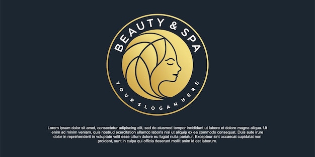 Design del logo dell'icona di bellezza e spa con emblema moderno in stile vettore premium