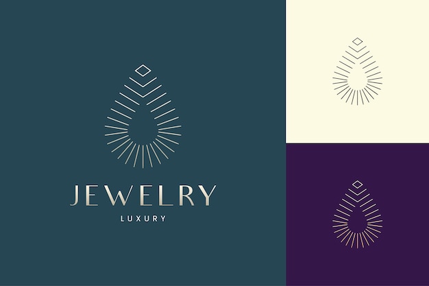 Beauty or spa logo in luxury gold shape