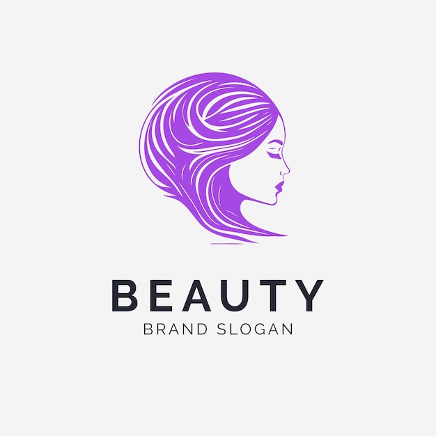 Vector beauty spa logo template minimale vrouw gezicht